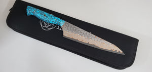 8" BrCu Mai VG10 Chef Knife - Blue Turquoise - Acid Etched