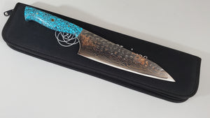 8" BrCu Mai VG10 Chef Knife - Blue Turquoise - Buffed