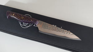 6" BrCu Mai VG10 Chef Knife - Purple Pinecone - Acid Etched