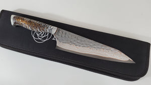8" BrCu Mai VG10 Chef Knife - White Pinecone - Satin Etched