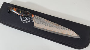 8" BrCu Mai VG10 Chef Knife - Copper Carbon Fiber - Acid Etched