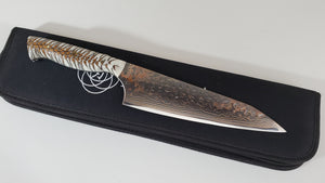 8" BrCu Mai VG10 Chef Knife - White Pinecone - Buffed