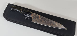 8" BrCu Mai VG10 Chef Knife - Black/Gold Gemstone - Buffed