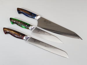 VG10 Damascus Chef knife set- 3pc  (bread)