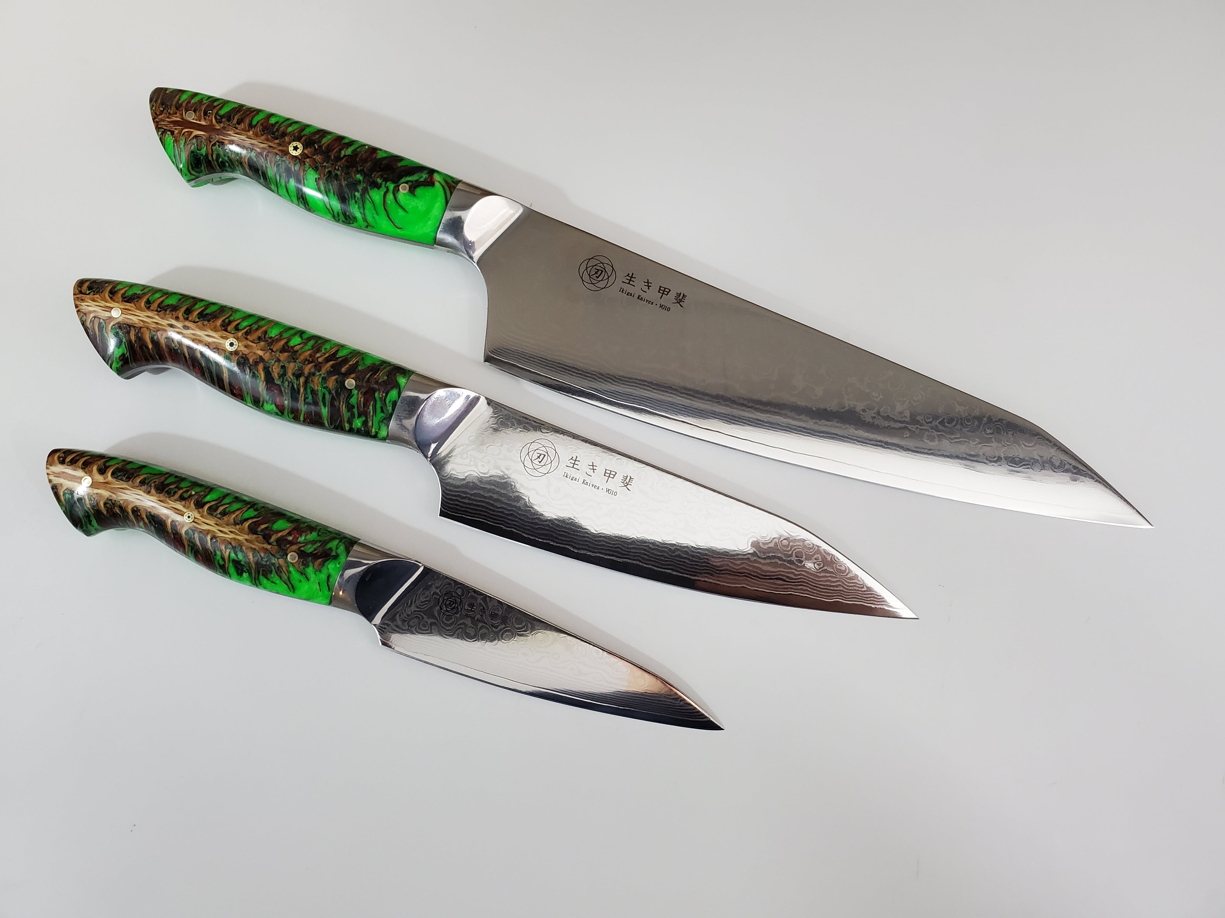 VG10 Damascus Chef knife set - 3pc  (paring)