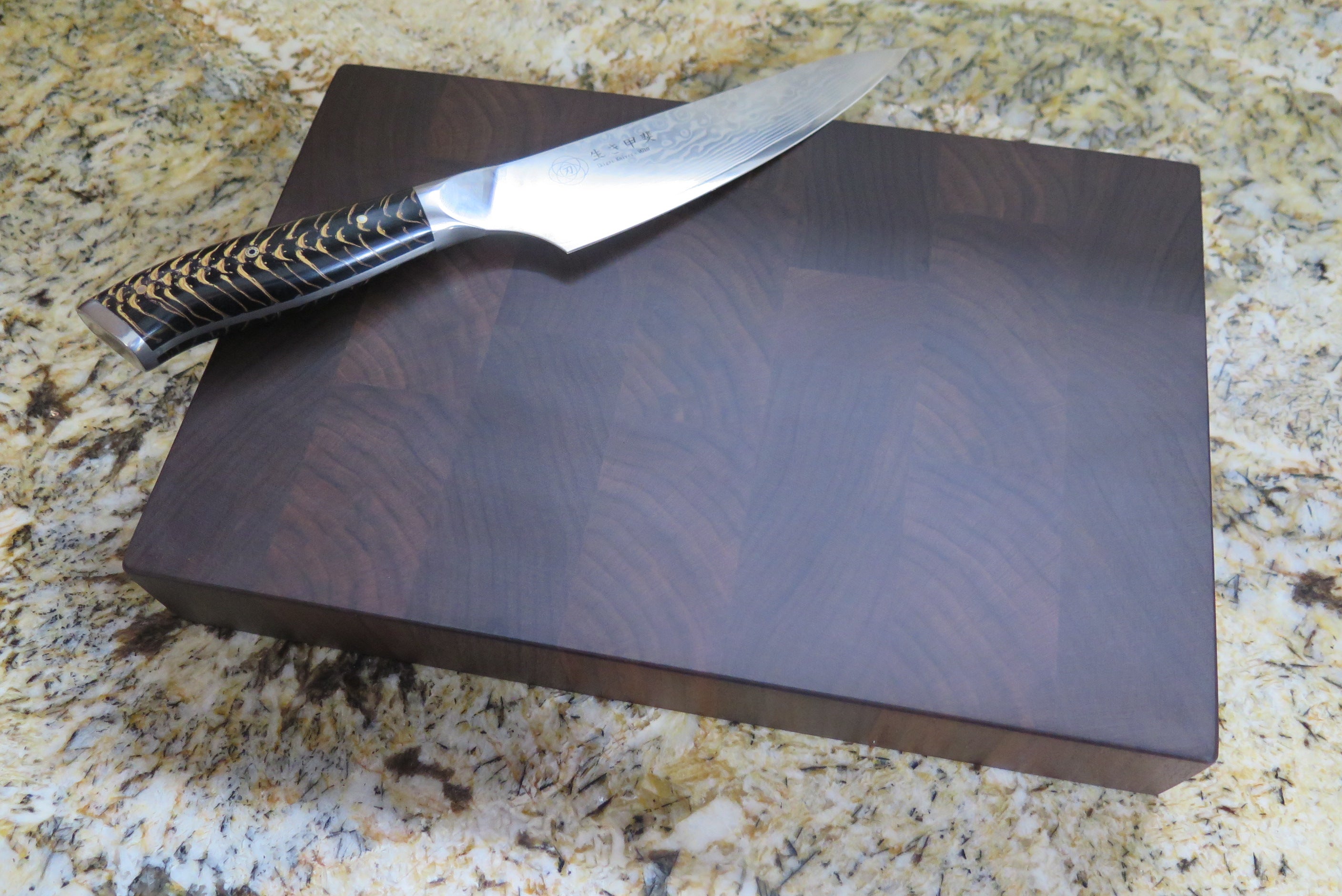 custom butcher block and chef knife