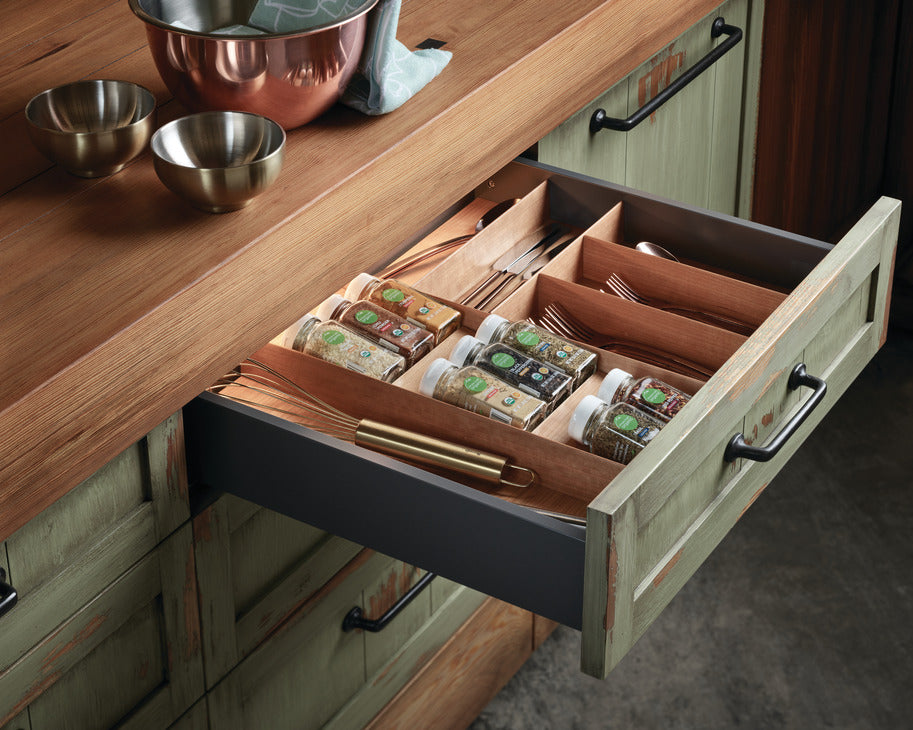 Spice tray drawer organizer
